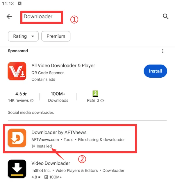 Instalar Downloader
